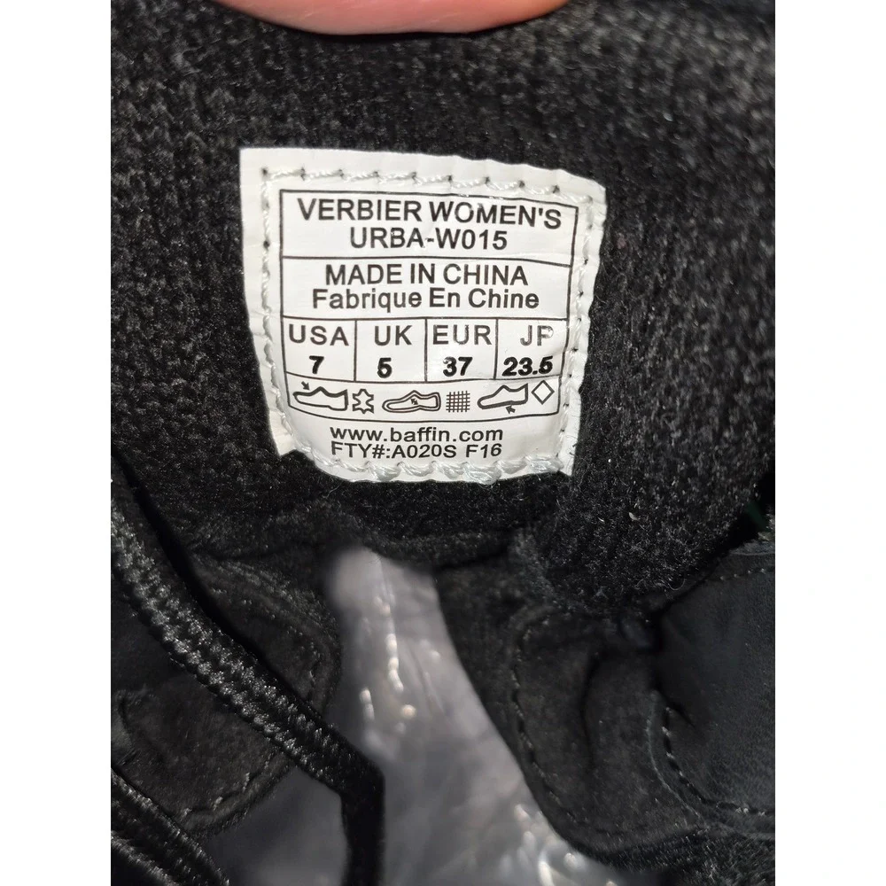 NWT Baffin‎ Women's Verbier Snow Boot Black Suede Lace Up Size 7